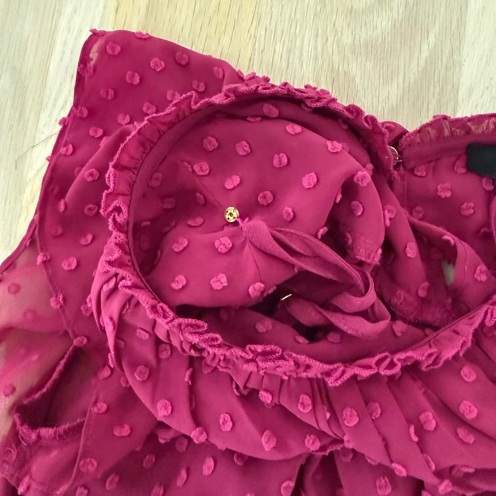 J. Crew Dotted Raspberry Blouse - Picture 9 of 10